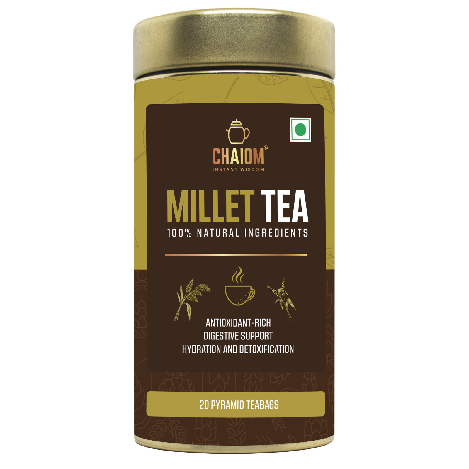 Energizing Millet Tea Blend with Green Tea and Ayurvedic Herbs - 20 ...