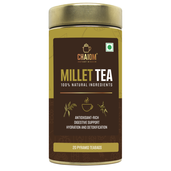 Energizing Millet Tea Blend with Green Tea and Ayurvedic Herbs - 20 Pyramid tea bags