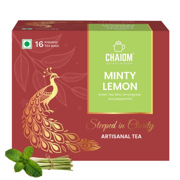 Minty Lemon Refreshing Green Tea – 16 Pyramid Tea Bag Sachets