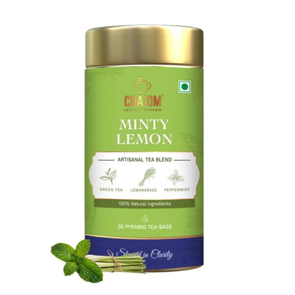 Minty Lemon Refreshing Green Tea – 30 Premium Pyramid Tea Bags
