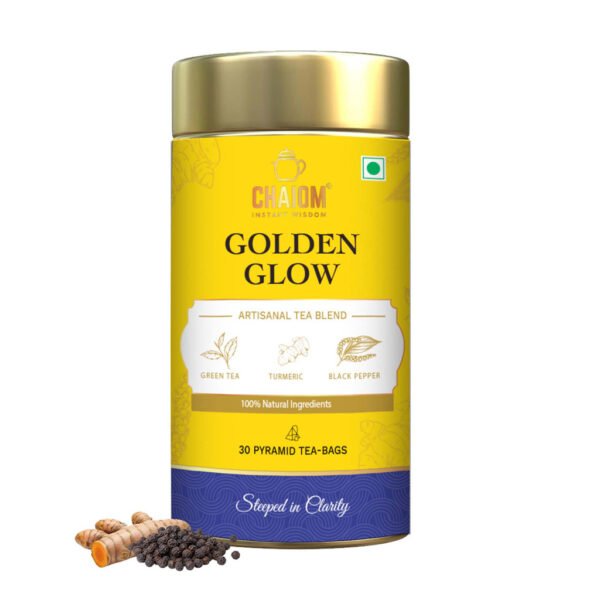Golden Glow Turmeric & Ginger Green Tea – 30 Premium Pyramid Tea Bags